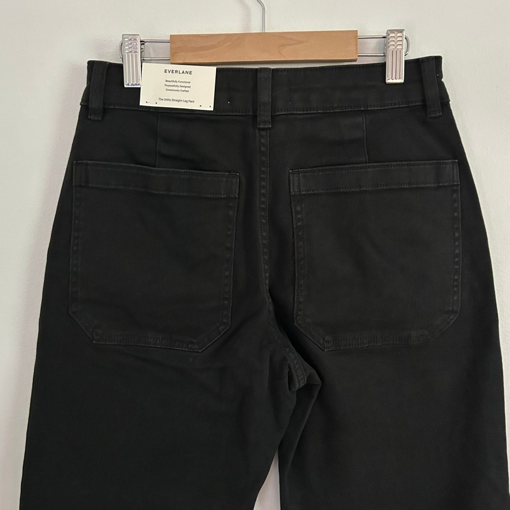 Everlane Women's The Utility Straight Leg Black High Rise Pants 2 New - Picture 7 of 10